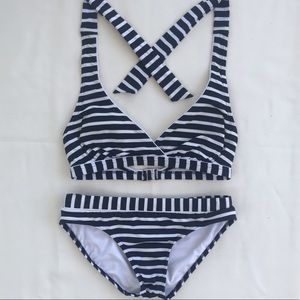 Lands End Two Piece | Bikini. Blue & White. Size 6